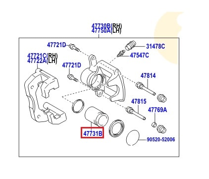 Поршень суппорта заднего Toyota Rav 4 III (2005-2013)