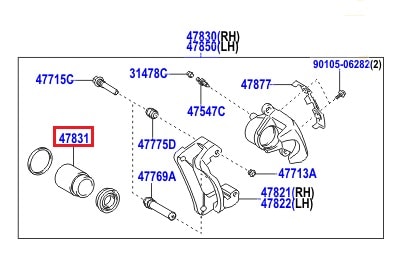 Поршень суппорта заднего Toyota L Cruiser 200 (2007-2015)