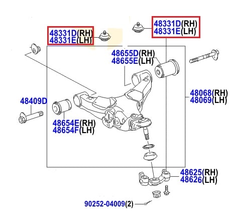 Отбойник нижнего рычага Toyota L Cruiser 200 (2007-2015)