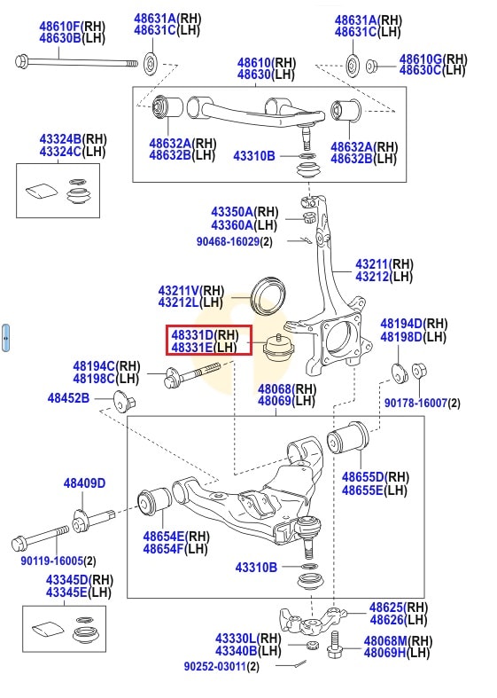 Отбойник переднего рычага Toyota Prado 150 (2009-н.в.)