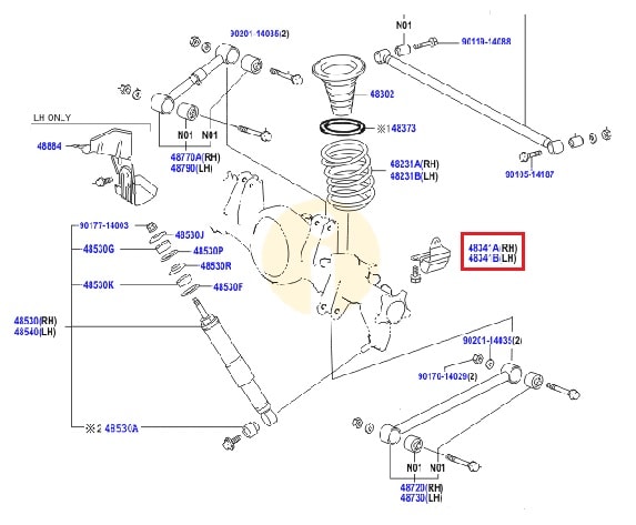 Отбойник задней подвески Toyota L Cruiser 200 (2007-2015)