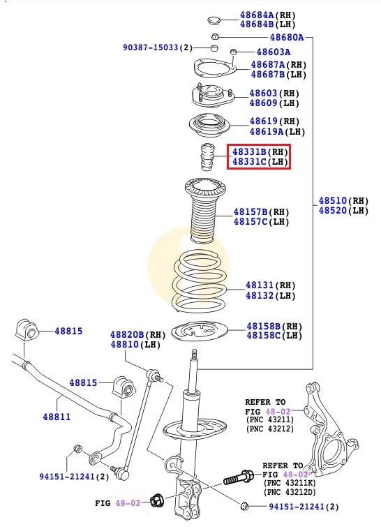 Отбойник амортизатора переднего Toyota Rav 4 III (2005-2013)