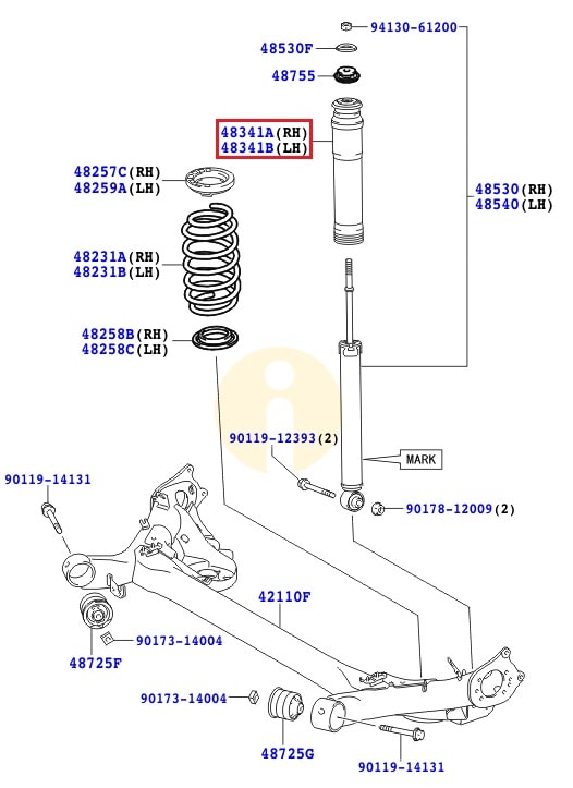 Пыльник-отбойник амортизатора заднего Toyota Corolla e150 (2006-2012)