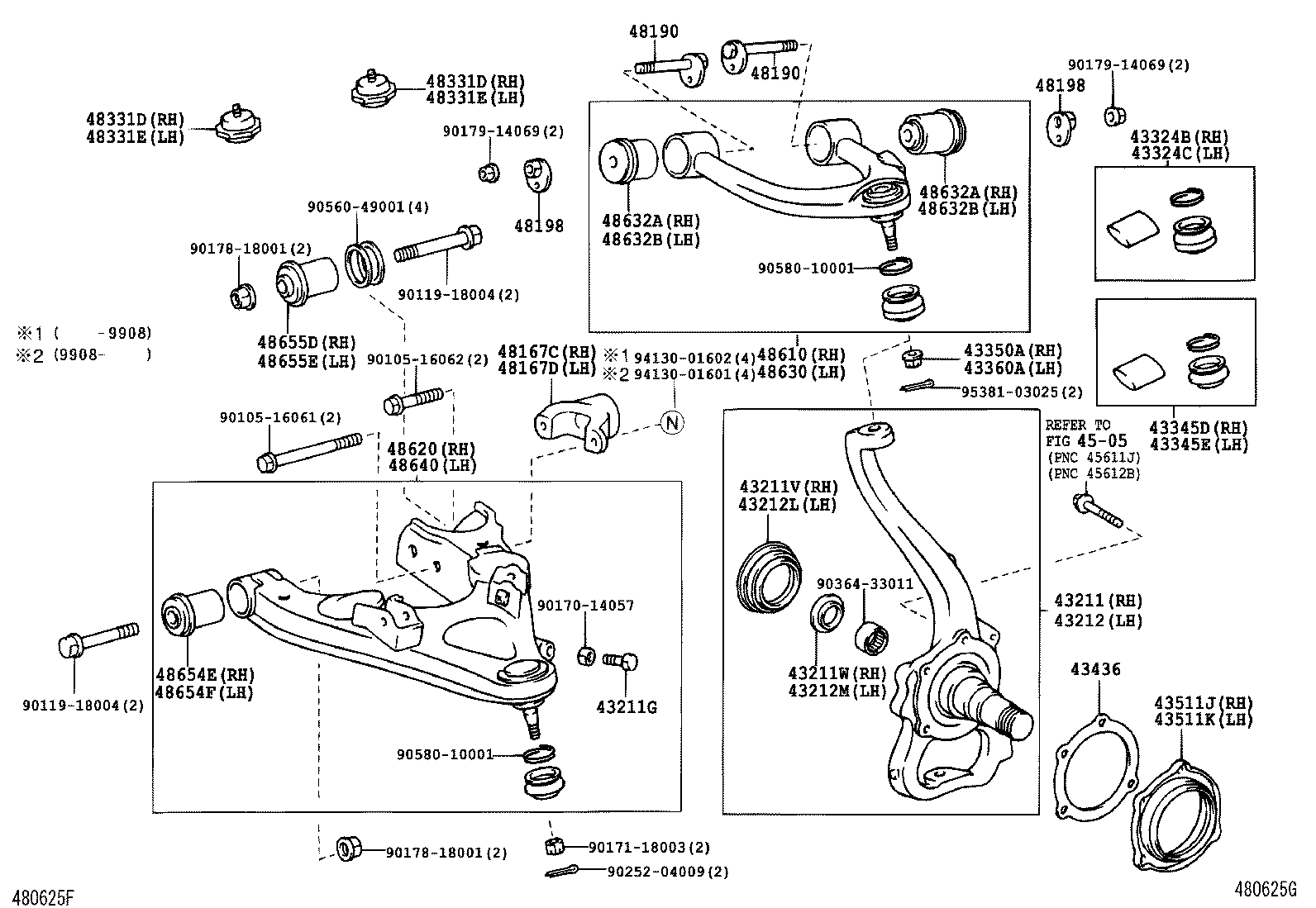 Рычаг передний верхний правый Toyota L Cruiser 100 (2002-2007)