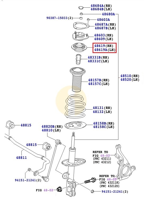 Подшипник опоры амортизатора переднего Toyota Rav 4 III (2005-2013)