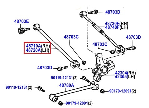 Тяга задняя поперечная Toyota Camry v30 (2001-2006)