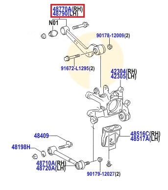 Рычаг (тяга) задний поперечный Toyota Rav 4 III (2005-2013)