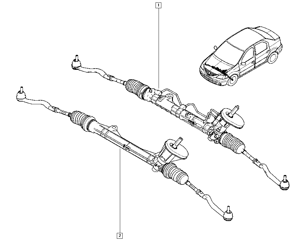 Рейка рулевая с ГУР в сборе Renault Logan 1 (2004-2015)