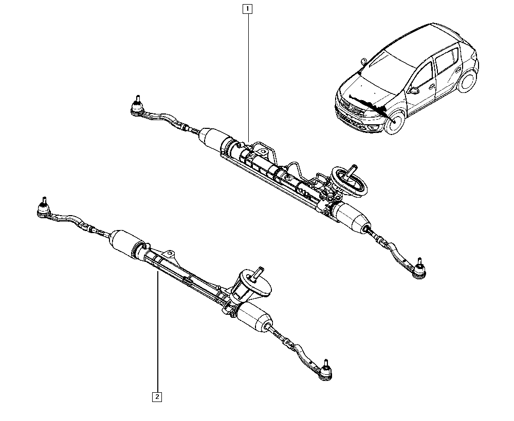 Рейка рулевая с ГУР в сборе Renault Sandero 2 (2014-н.в.)
