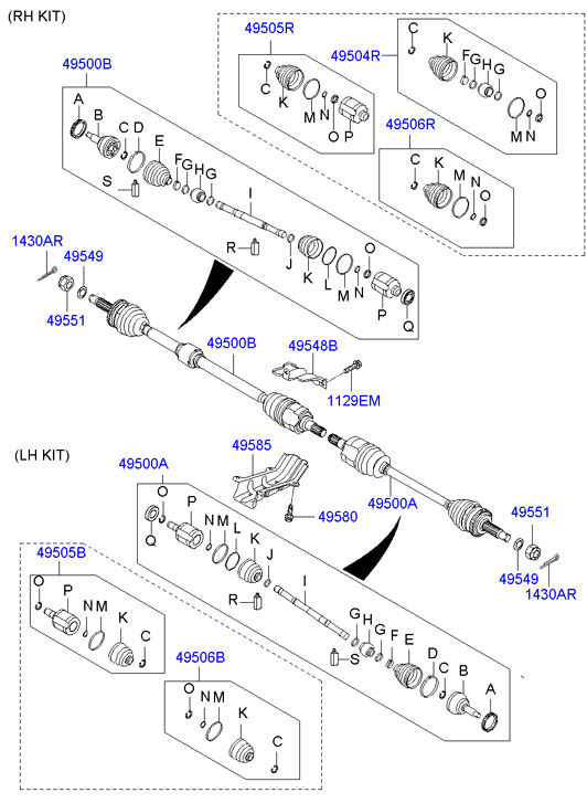 Привод правый в сборе Hyundai i30 I (2007-2012)