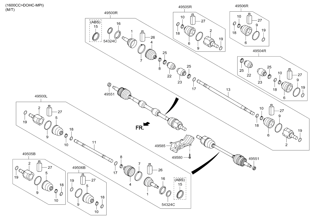 Привод левый в сборе KIA Soul 2 (2014-н.в.)