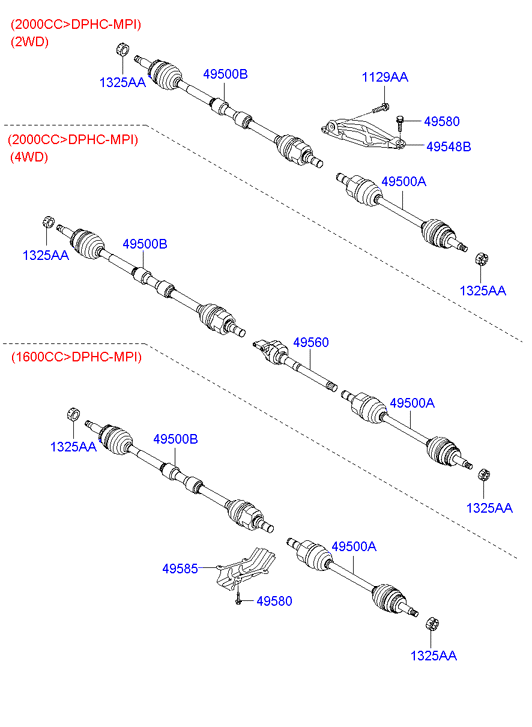 Привод передний правый в сборе Hyundai ix35 (2009-2015)