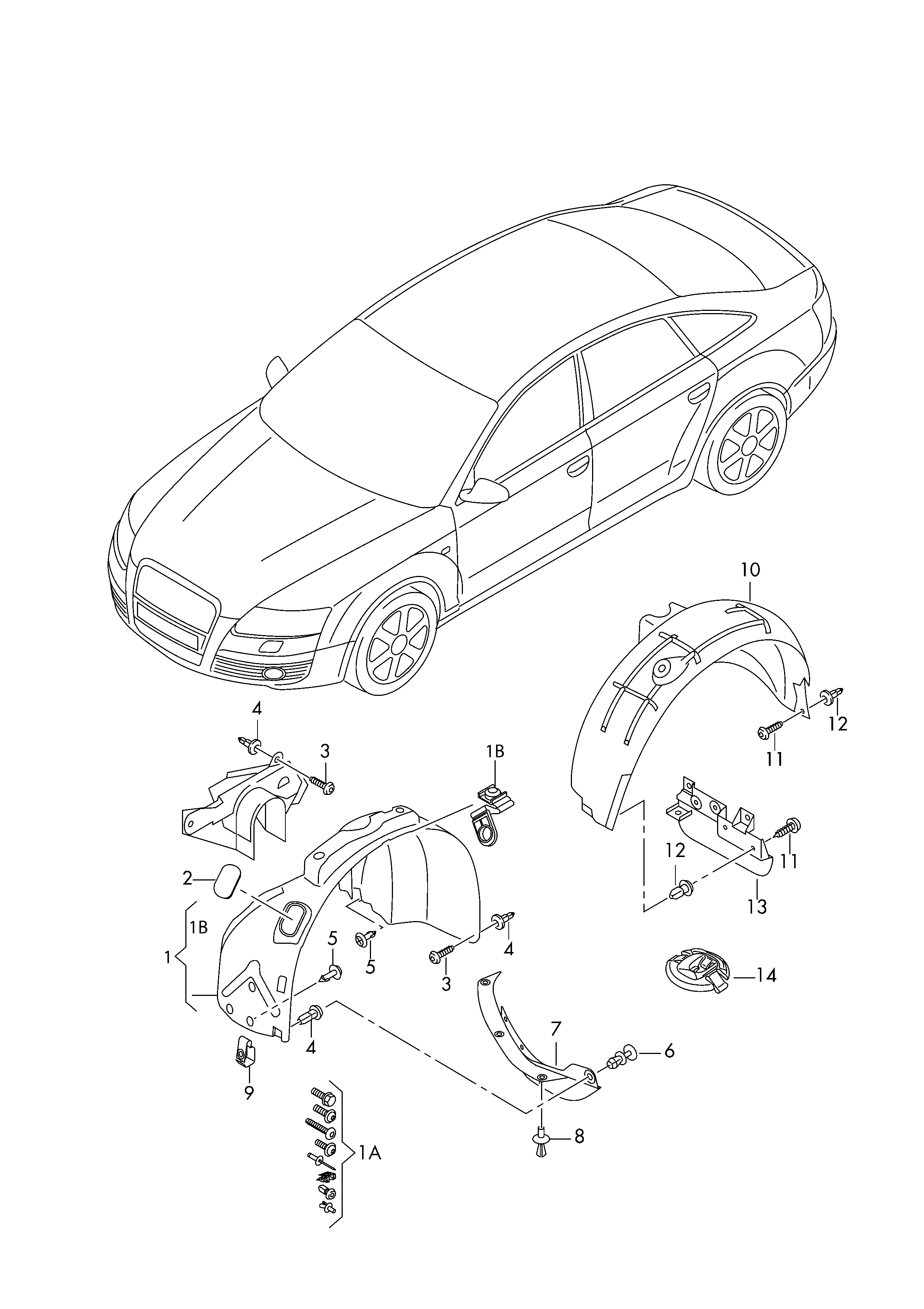 Подкрылок передний левый Audi A6 C6 (2004-2010)