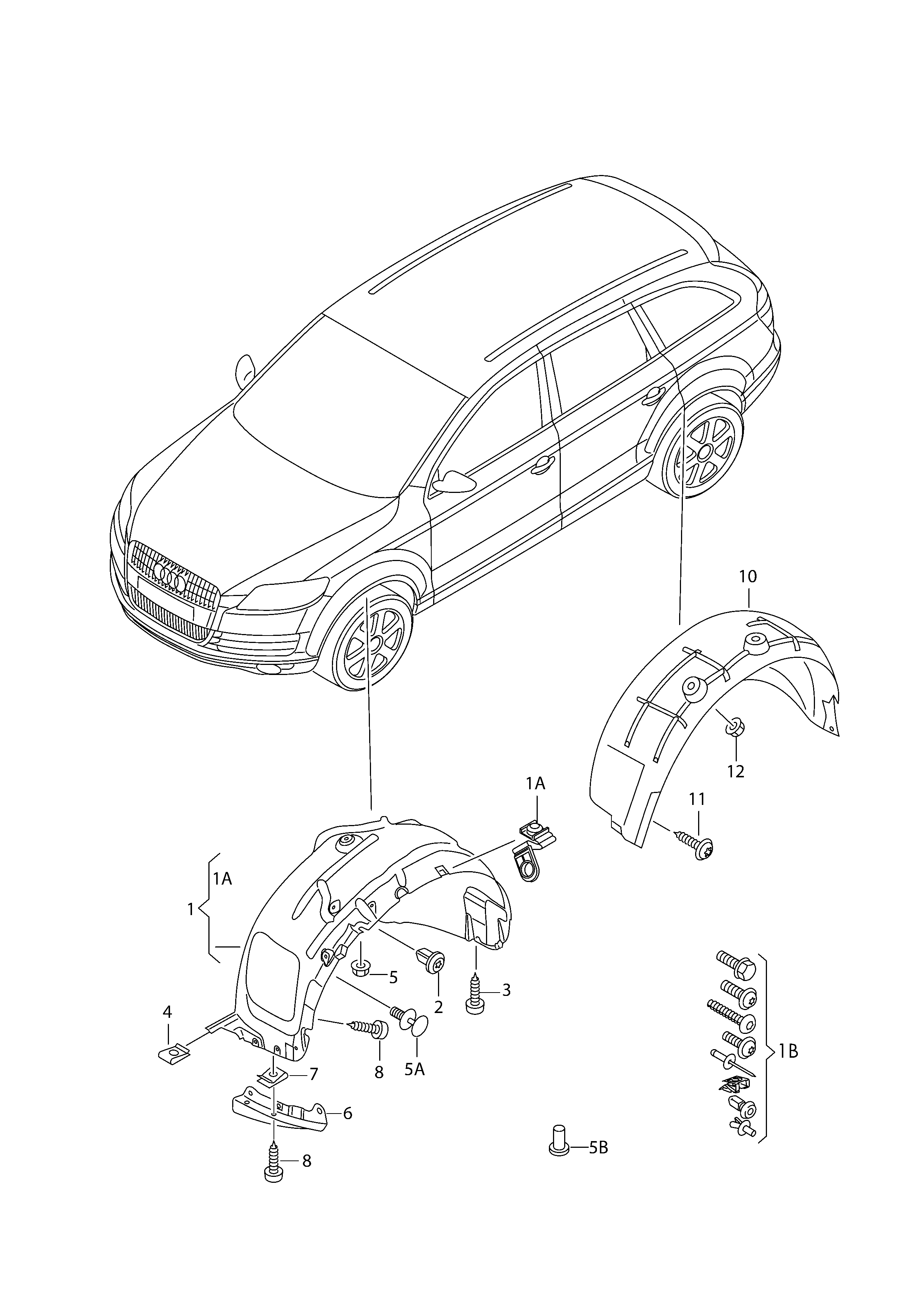 Подкрылок передний правый перед Audi Q7 4L (2006-2015)