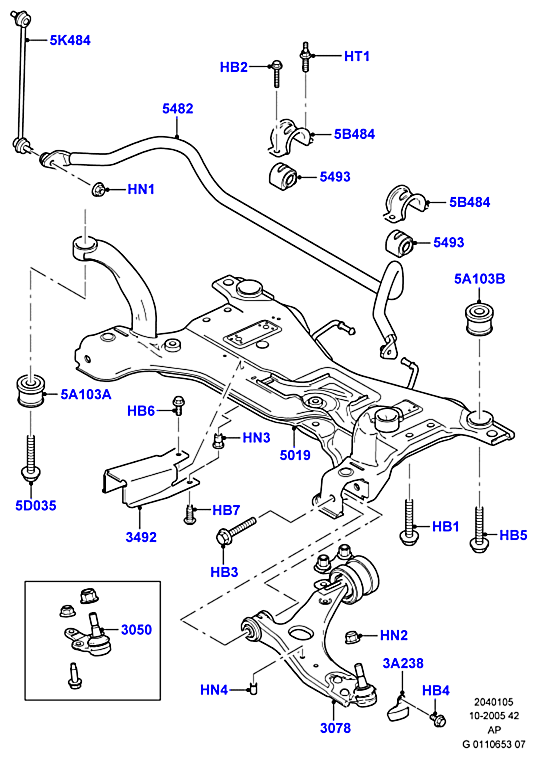 Рычаг передний правый (21 мм) Ford Focus 2 (2005-2011)