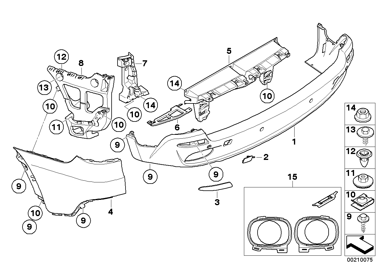 Боковина заднего бампера правая грунт BMW X5 E70 (2006-2010)