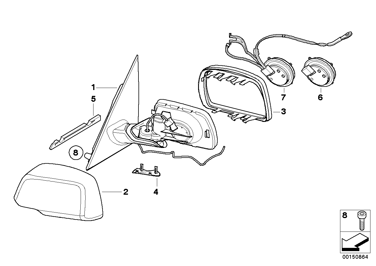 Накладка зеркала правого грунт BMW X3 E83 (2006-2010)