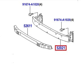 Усилитель бампера переднего Toyota Corolla e150 (2006-2012)