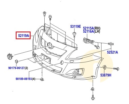 Бампер передний Toyota Corolla e150 (2006-2012)