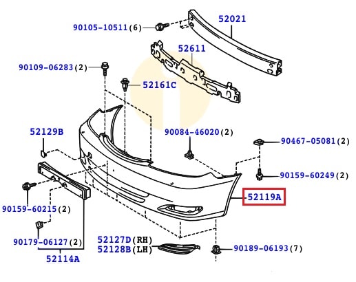 Бампер передний Toyota Camry v30 (2001-2006)