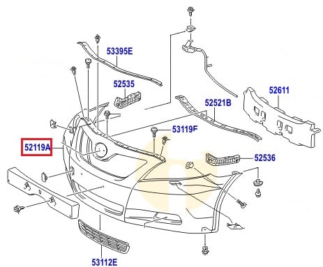 Бампер передний Toyota Camry v40 (2006-2011)