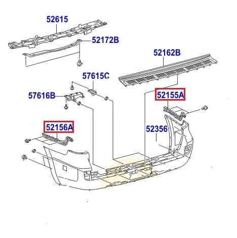 Кронштейн бампера заднего Toyota L Cruiser 200 (2007-2015)