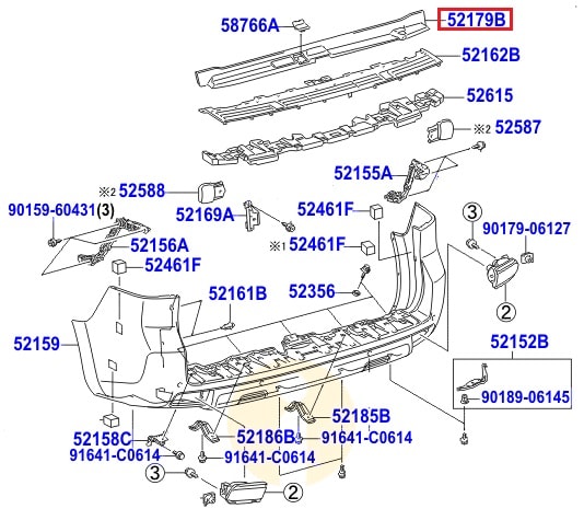 Накладка бампера заднего верхняя Toyota Prado 150 (2009-н.в.)