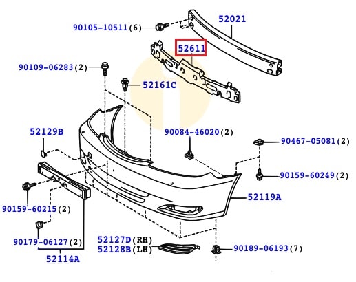 Абсорбер бампера переднего Toyota Camry v30 (2001-2006)