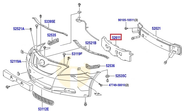 Абсорбер бампера переднего Toyota Camry v40 (2006-2011)