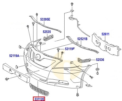 Решетка бампера переднего Toyota Camry v40 (2006-2011)