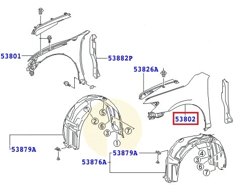 Крыло переднее левое Toyota Camry v40 (2006-2011)