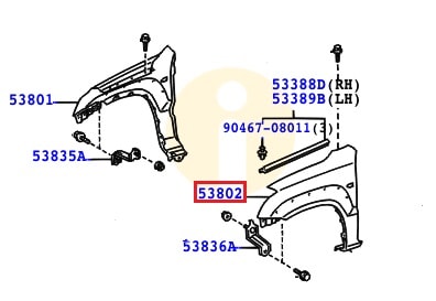 Крыло переднее левое Toyota Prado 120 (2002-2009)