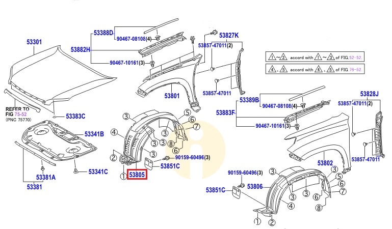 Подкрылок передний правый Toyota Prado 150 (2009-н.в.)