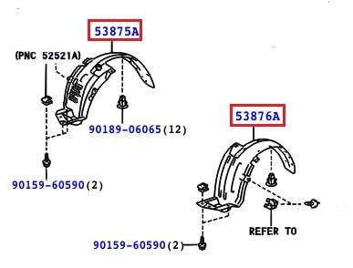 Подкрылок передний правый Toyota Prado 120 (2002-2009)