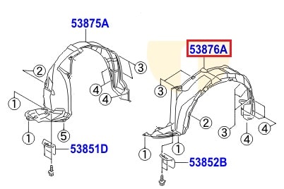 Подкрылок передний левый Toyota Corolla e150 (2006-2012)