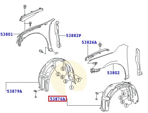 Подкрылок передний левый Toyota Camry v40 (2006-2011)