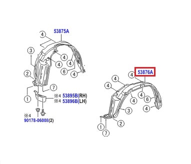 Подкрылок передний левый Toyota Rav 4 III (2005-2013)