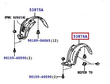 Подкрылок передний левый Toyota Prado 120 (2002-2009)