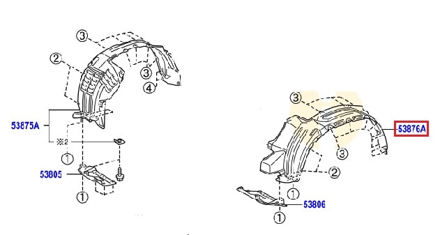 Подкрылок передний левый Toyota L Cruiser 200 (2007-2015)