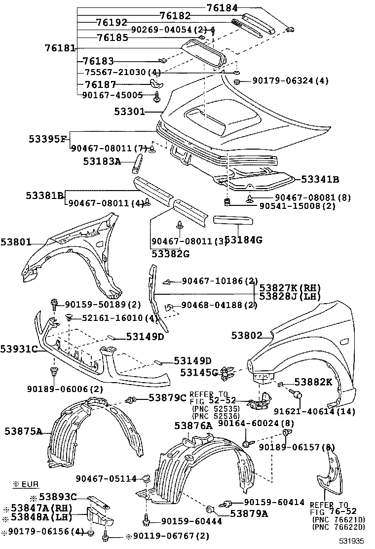 Спойлер бампера переднего Toyota Rav 4 II (2000-2005)