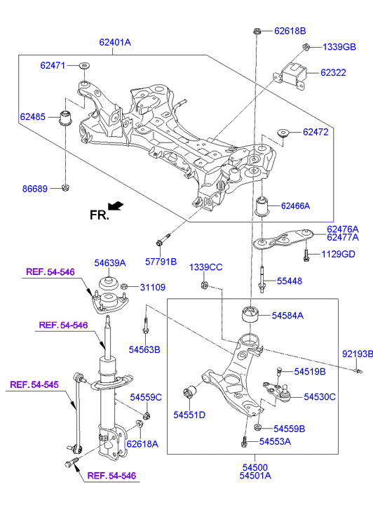 Рычаг передний правый Hyundai Santa Fe 3 (2012-н.в.)