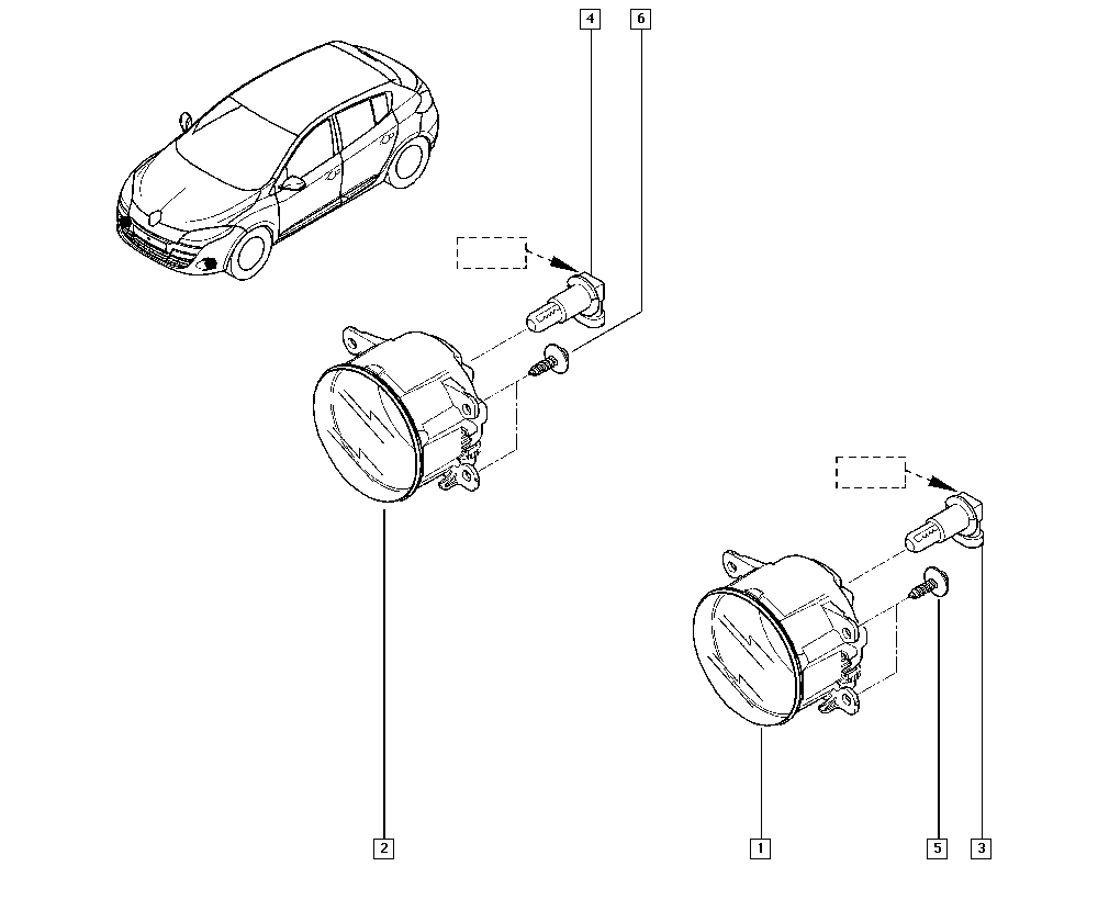 Фара противотуманная (ПТФ) Renault Megane 3 (2009-2014)