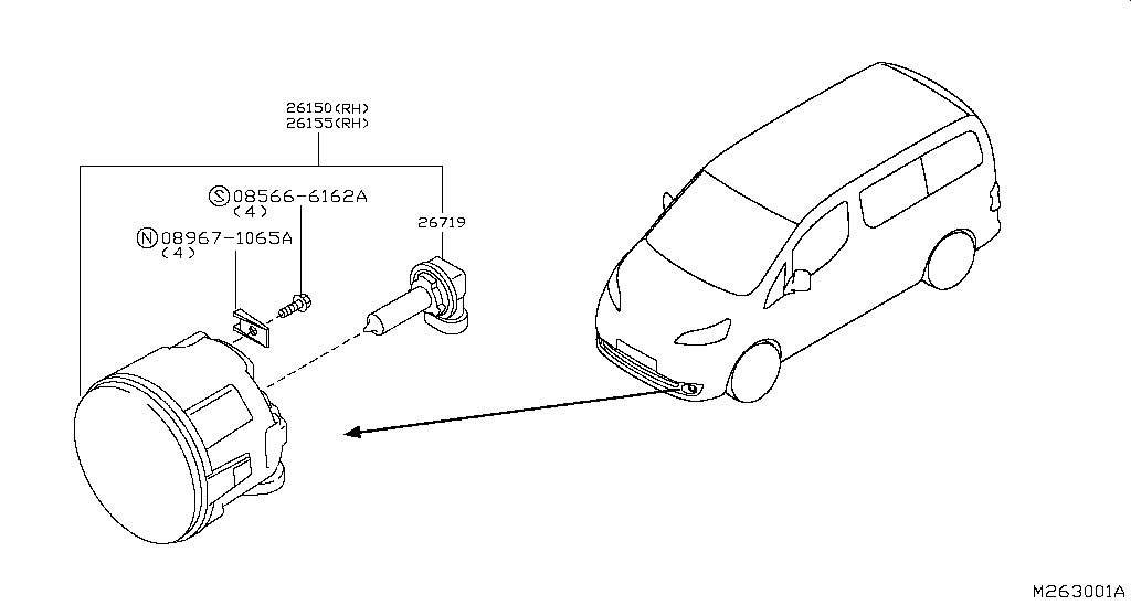 Фара противотуманная (ПТФ) левая Nissan Qashqai J10 (2010-2014)