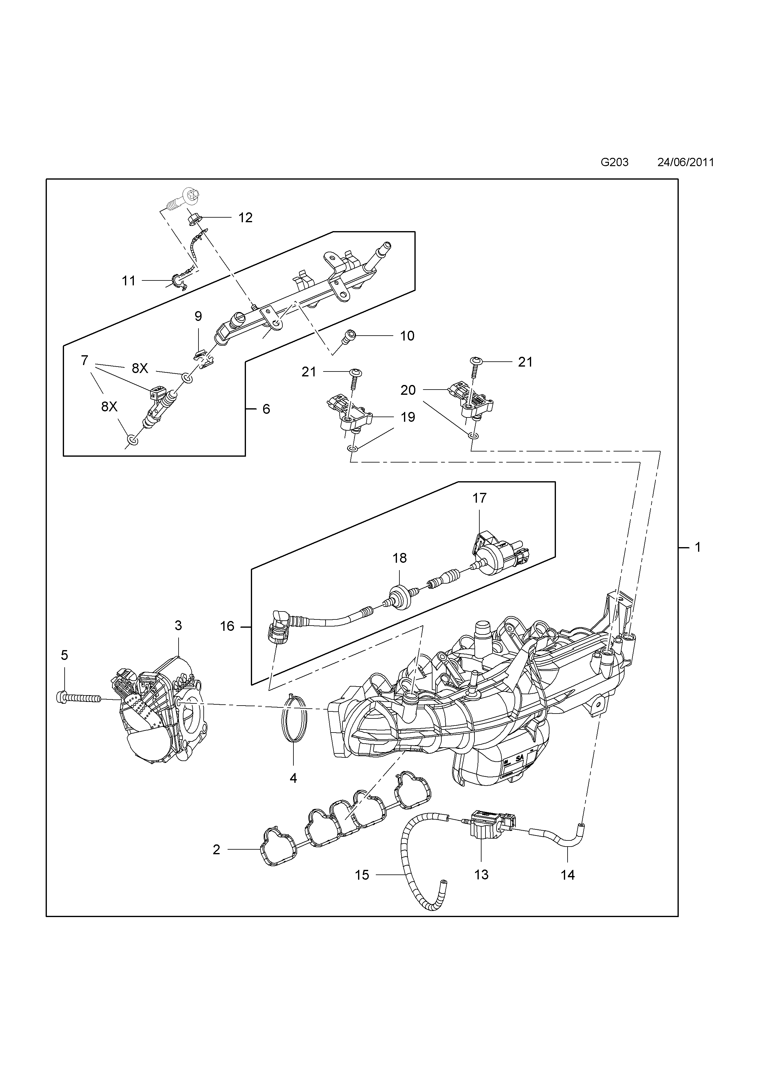 Прокладка впускного коллектора Opel Insignia (2008-2016)