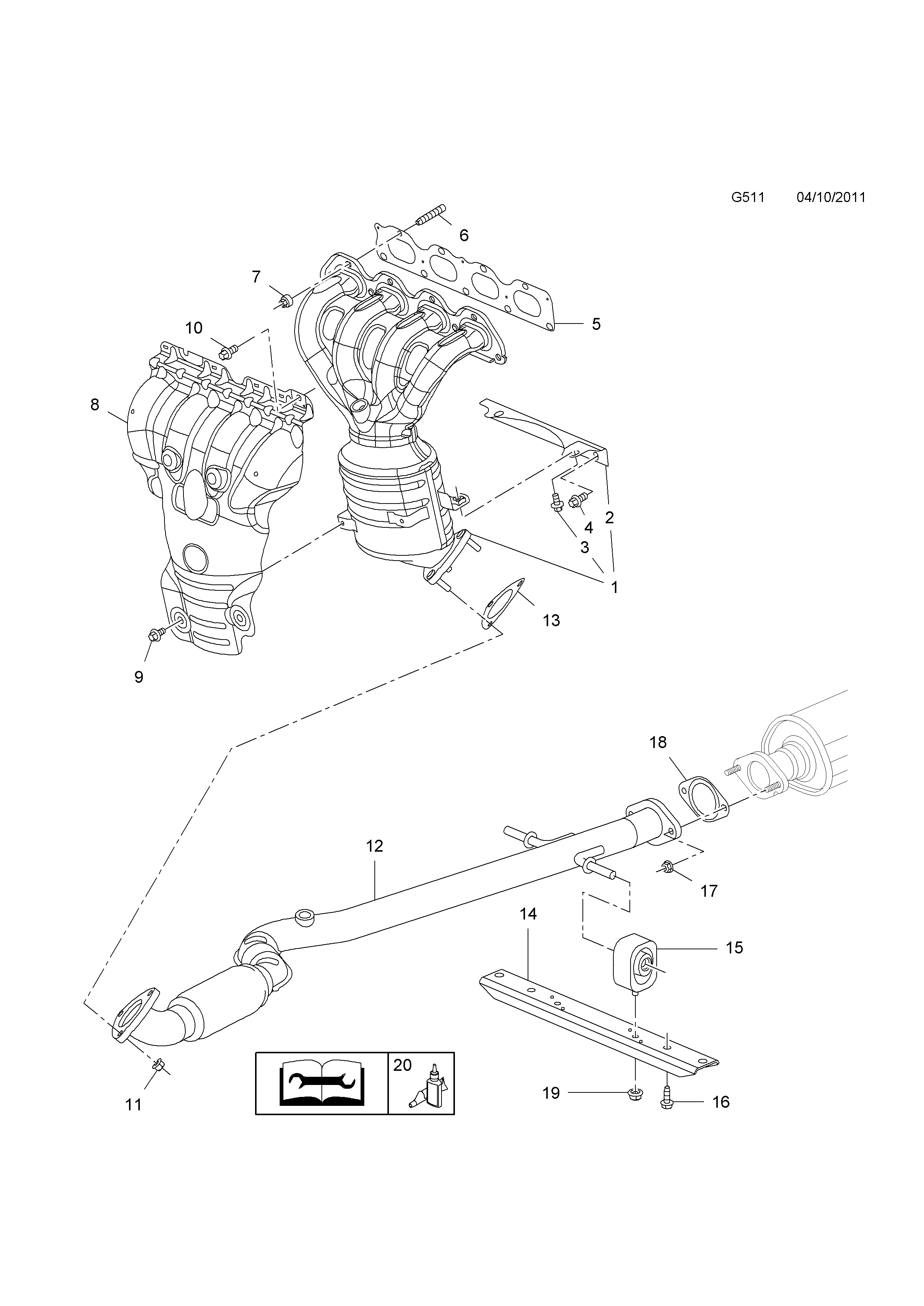 Прокладка выпускного коллектора Opel Astra J (2010-2016)