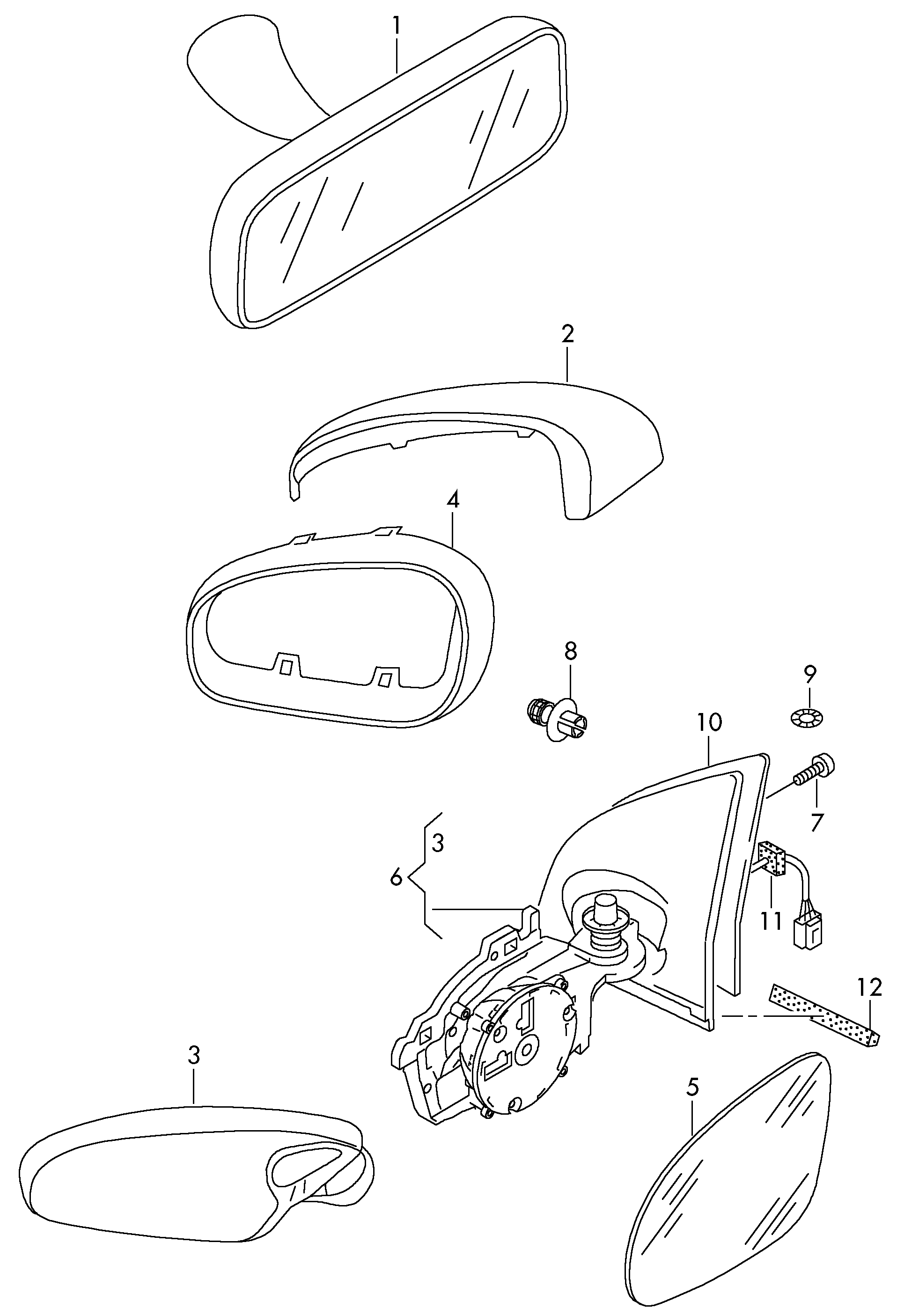 Накладка зеркала левого Skoda Roomster (2006-2015)