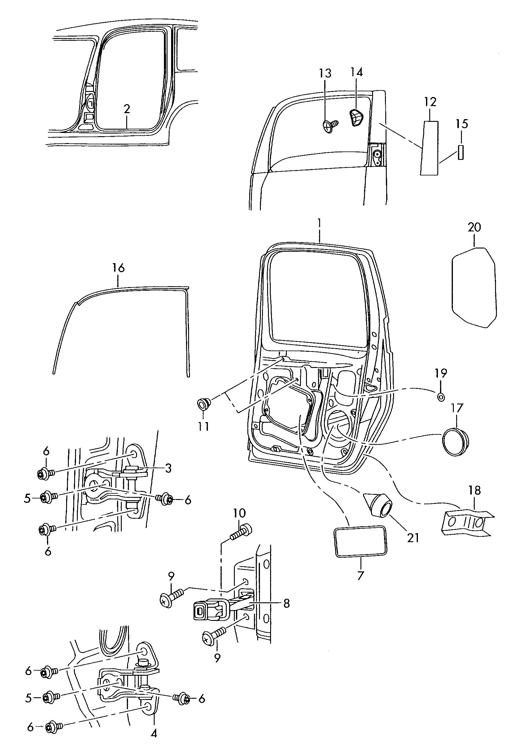 Дверь задняя левая Skoda Roomster (2006-2015)