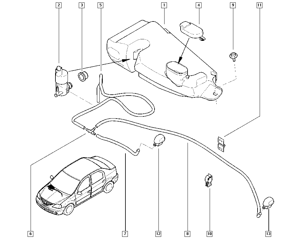 Бачок омывателя Renault Sandero 1 (2009-2014)