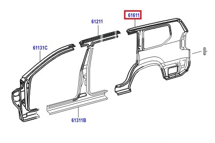 Крыло заднее правое Toyota Prado 120 (2002-2009)