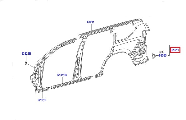 Крыло заднее правое Toyota Prado 150 (2009-н.в.)